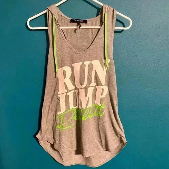 Energie Graphic Workout Hoodie Muscle Tee - Picture 2 of 5